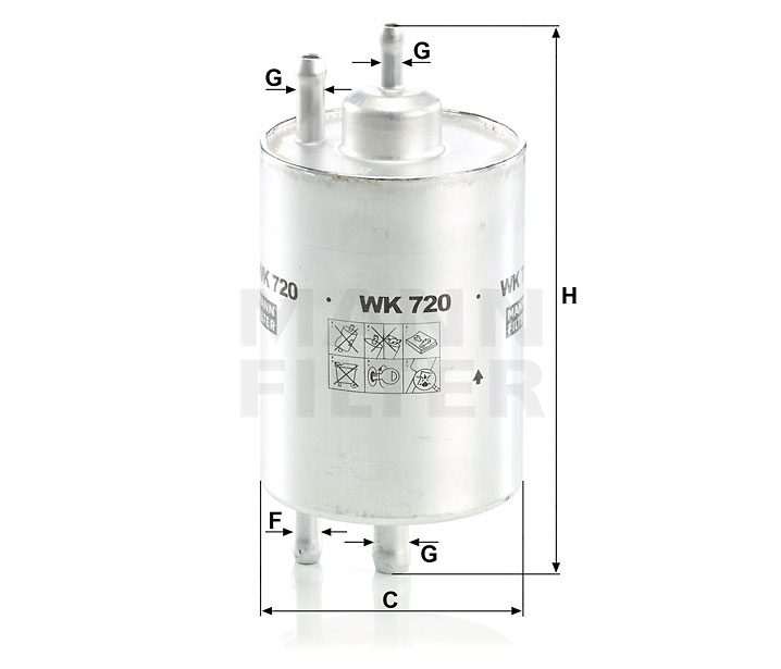 Original MANN-FILTER Kraftstofffilter WK 720/6 Für PKW
