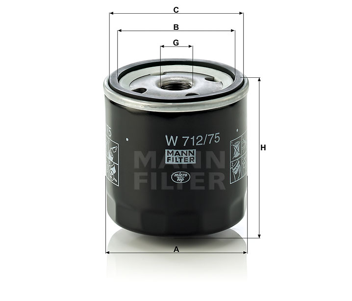 MANN-Oelfilter Oel-Filter Filterpatrone W712/75 W 712/22, 